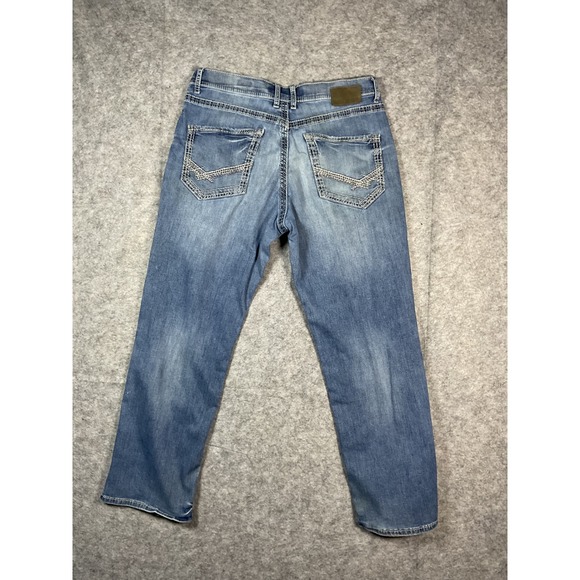 BKE Seth Mens Straight Leg Jeans Blue Denim Wash Size 34R - Picture 3 of 4